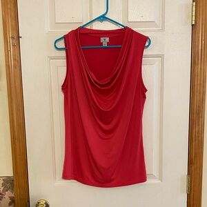 Worthington Hot Pink Draped Sleeveless Blouse
